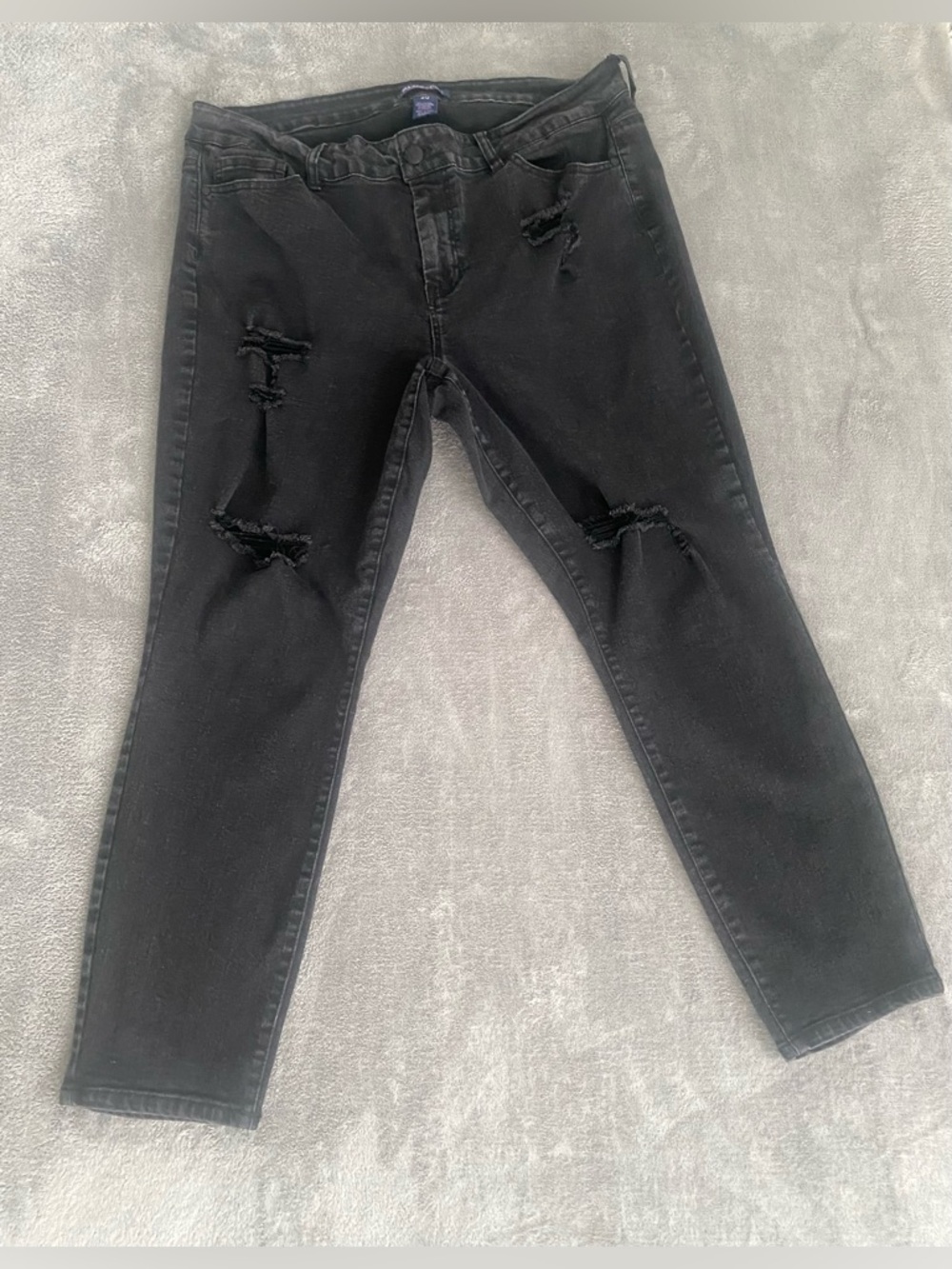 Blue Spice Black Distressed Skinny Jeans Size 20 denim